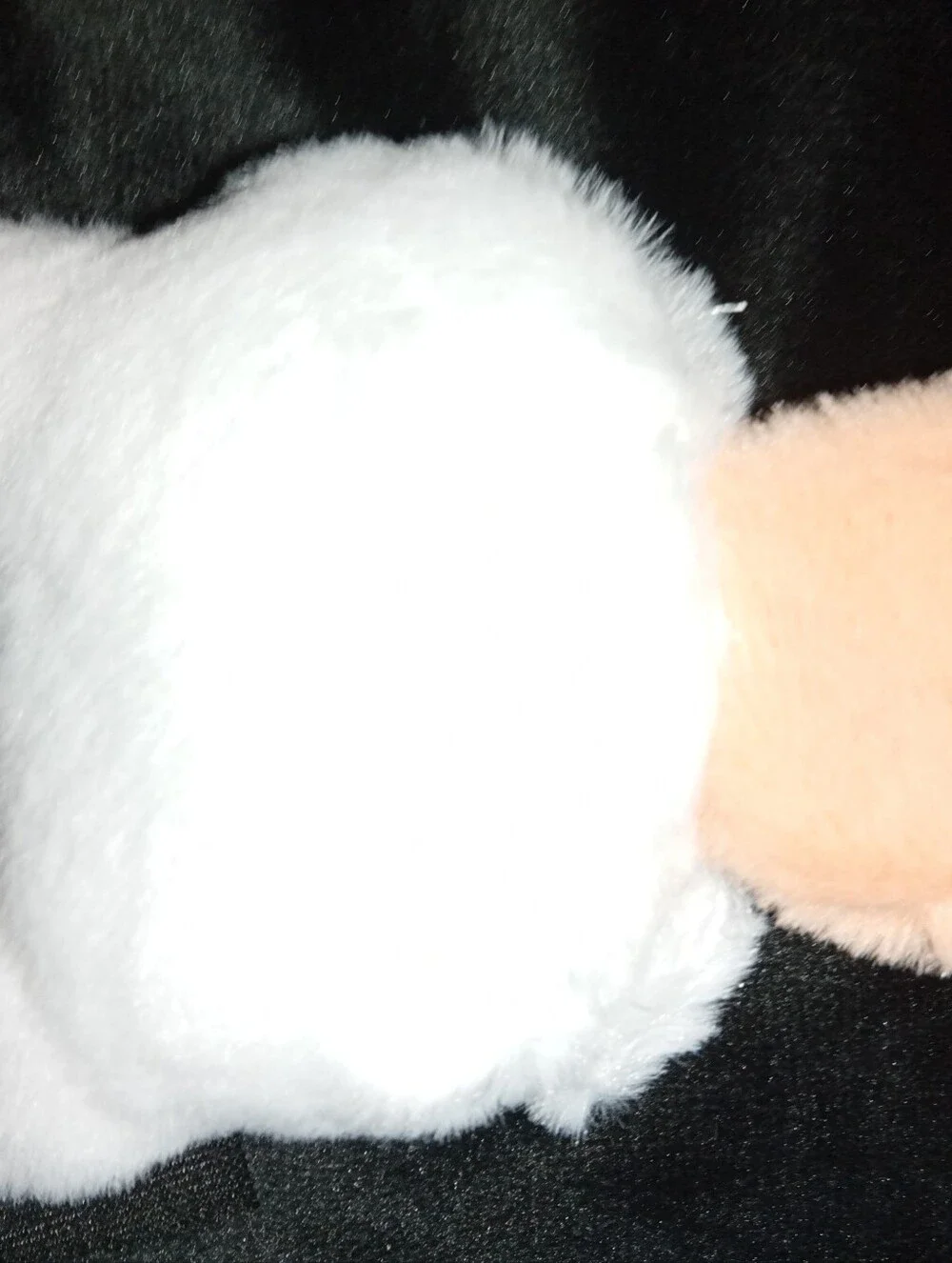 Plush White Cat Keychain Pendant with Peach Tail